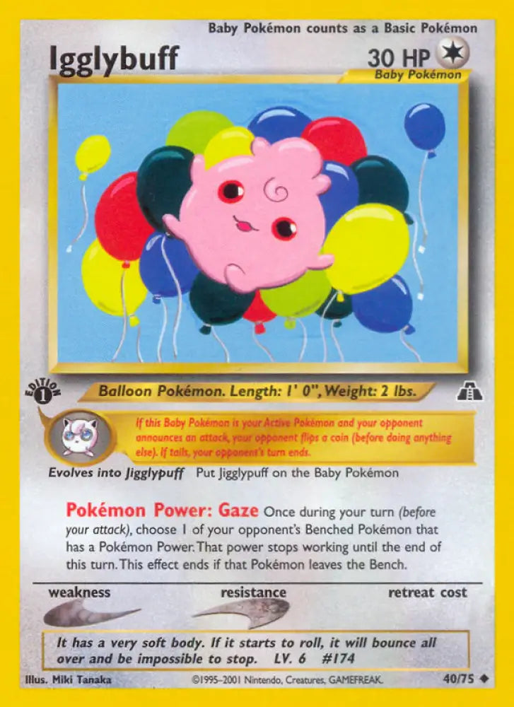 Igglybuff (40/75) [Neo Discovery 1st Edition] - Pokemon Single