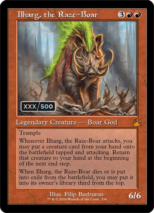 Ilharg the Raze-Boar (Retro) (Serialized) [Ravnica Remastered] - MTG Single