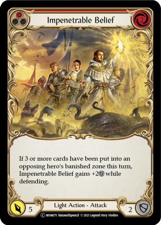 Impenetrable Belief (Red) [Monarch Unlimited] Unlimited Rainbow Foil - Flesh And Blood Single