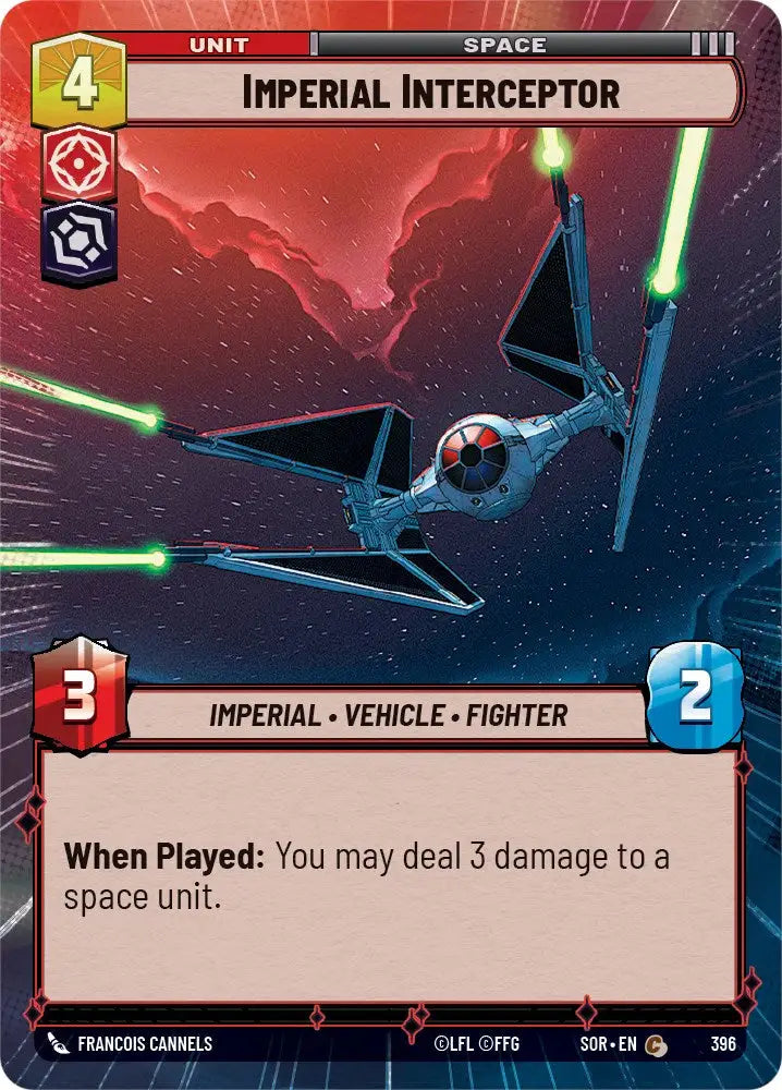 Imperial Interceptor (Hyperspace) (396) [Spark of Rebellion] - Star Wars: Unlimited Single
