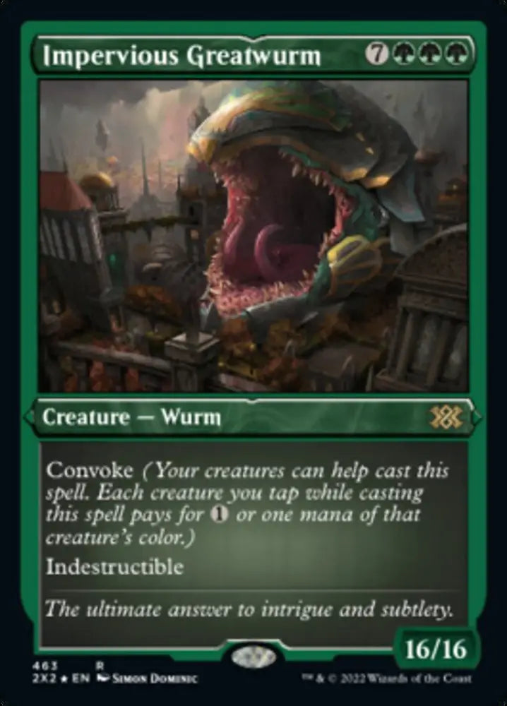 Impervious Greatwurm (Foil Etched) [Double Masters 2022] - MTG Single