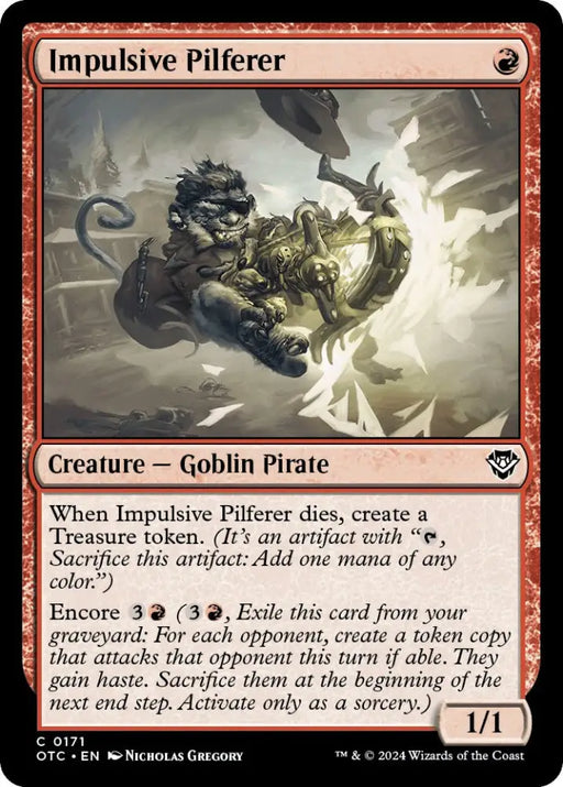 Impulsive Pilferer [Outlaws of Thunder Junction Commander] - MTG Single