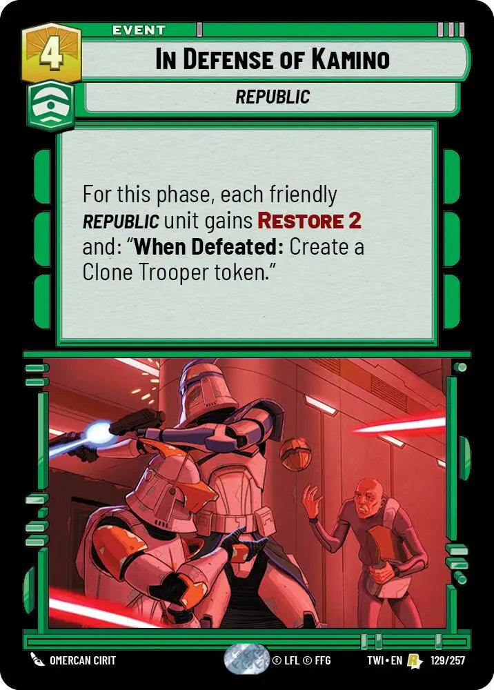 In Defense of Kamino (129/257) [Twilight of the Republic] - Star Wars: Unlimited Single