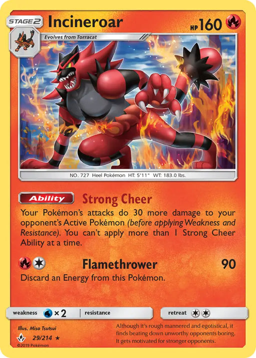 Incineroar (29/214) [Sun & Moon: Unbroken Bonds] - Pokemon Single