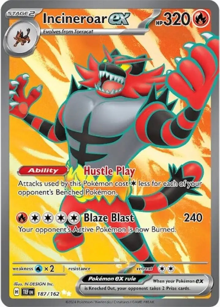 Incineroar ex (187/162) [Scarlet & Violet: Temporal Forces] - Pokemon Single