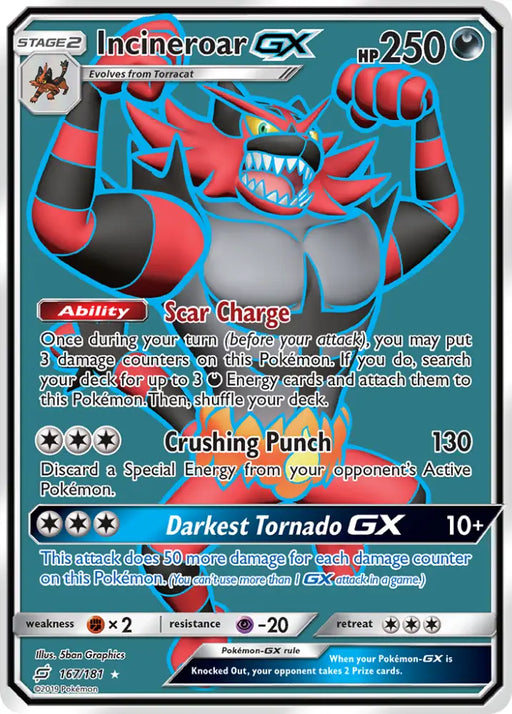 Incineroar GX (167/181) [Sun & Moon: Team Up] - Pokemon Single