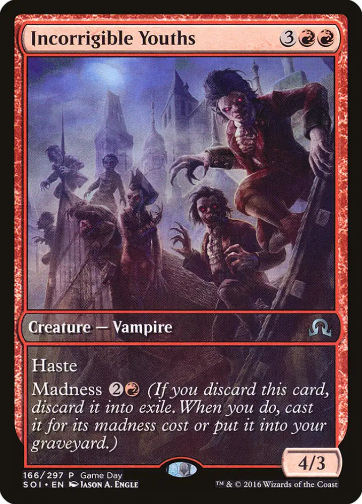Incorrigible Youths (Game Day) (Extended Art) [Shadows over Innistrad Promos] - MTG Single
