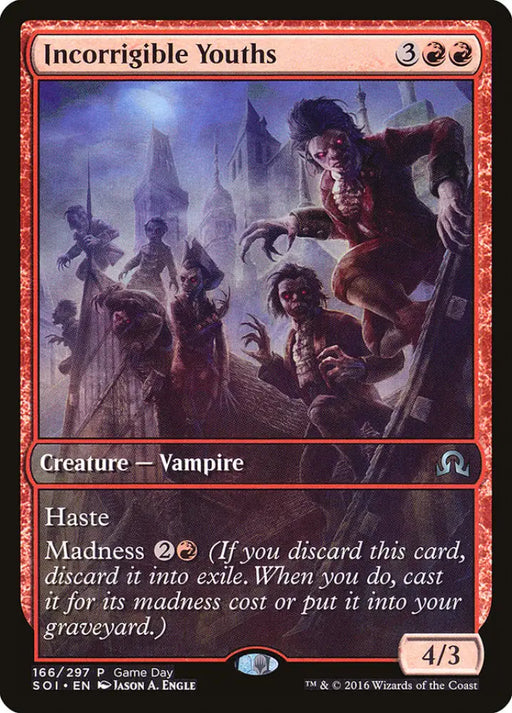 Incorrigible Youths (Game Day) (Extended Art) [Shadows over Innistrad Promos] - MTG Single