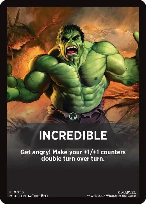 Incredible Theme Card (53) [Marvel Super Heroes Commander]