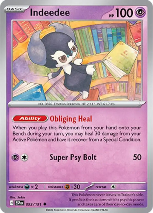 Indeedee (093/191) [Scarlet & Violet: Surging Sparks] - Pokemon Single