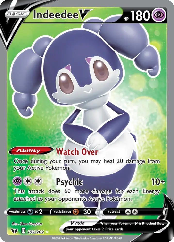 Indeedee V (192/202) [Sword & Shield: Base Set] - Pokemon Single