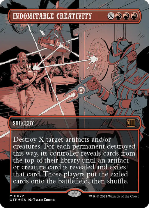 Indomitable Creativity (Textured Foil) [Outlaws of Thunder Junction: Breaking News] - MTG Single