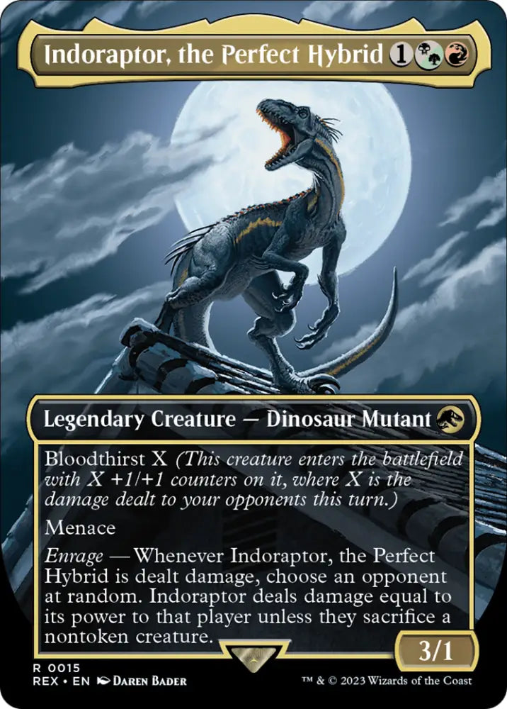 Indoraptor the Perfect Hybrid (Borderless) [Jurassic World Collection] - MTG Single