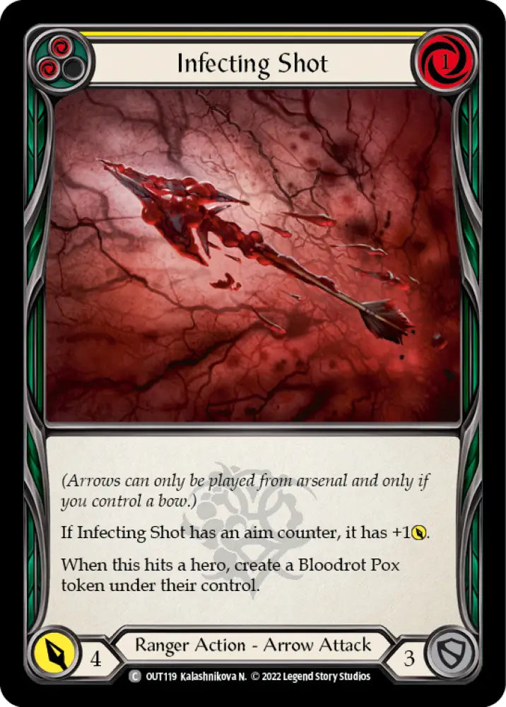 Infecting Shot (Yellow) [Outsiders] Rainbow Foil - Flesh And Blood Single