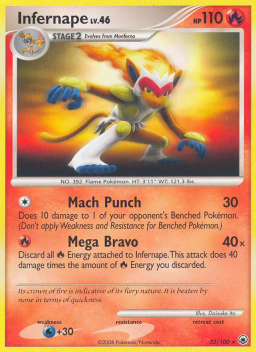 Infernape (22/100) [Diamond & Pearl: Majestic Dawn] - Pokemon Single