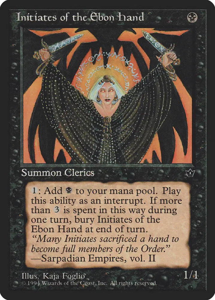 Initiates of the Ebon Hand (Kaja Foglio) [Fallen Empires] - MTG Single