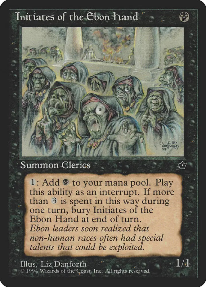 Initiates of the Ebon Hand (Liz Danforth) [Fallen Empires] - MTG Single