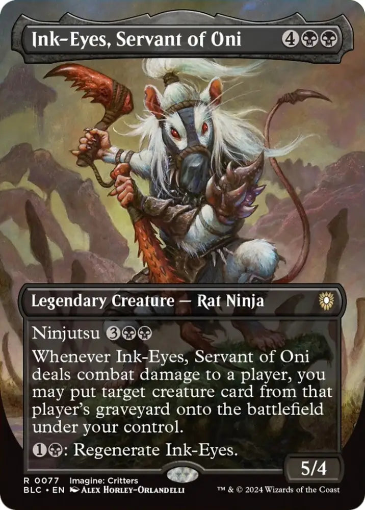 Ink-Eyes Servant of Oni (Borderless) [Bloomburrow Commander] - MTG Single