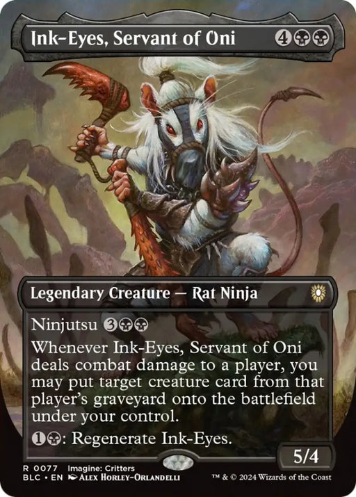Ink-Eyes Servant of Oni (Borderless) [Bloomburrow Commander] - MTG Single