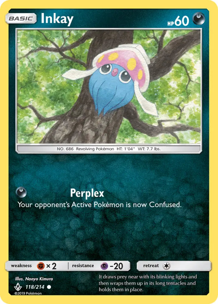 Inkay (118/214) [Sun & Moon: Unbroken Bonds] - Pokemon Single