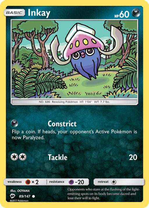 Inkay (89/147) [Sun & Moon: Burning Shadows] - Pokemon Single