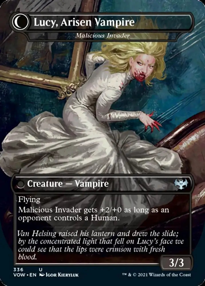 Innocent Traveler // Malicious Invader - Lucy Westenra // Lucy Arisen Vampire [Innistrad: Crimson Vow] - MTG Single