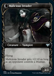 Innocent Traveler // Malicious Invader (Showcase Fang Frame) [Innistrad: Crimson Vow] - MTG Single