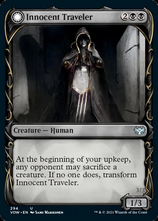 Innocent Traveler // Malicious Invader (Showcase Fang Frame) [Innistrad: Crimson Vow] - MTG Single