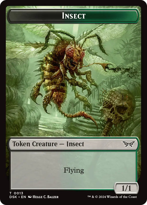Insect (0013) // Spider Double-Sided Token [Duskmourn: House of Horror Tokens] - MTG Single