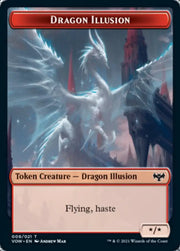 Insect // Dragon Illusion Double-Sided Token [Innistrad: Crimson Vow Tokens] - MTG Single