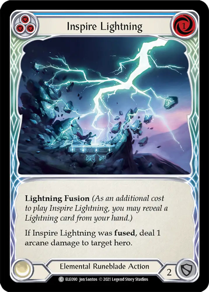 Inspire Lightning (Blue) [Tales of Aria 1st Edition] 1st Edition Rainbow Foil - Flesh And Blood Single