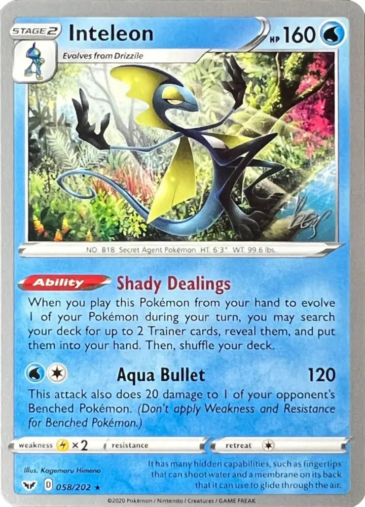 Inteleon (058/202) (Cheryl Again - Sebastian Lashmet) [World Championships 2022] - Pokemon Single