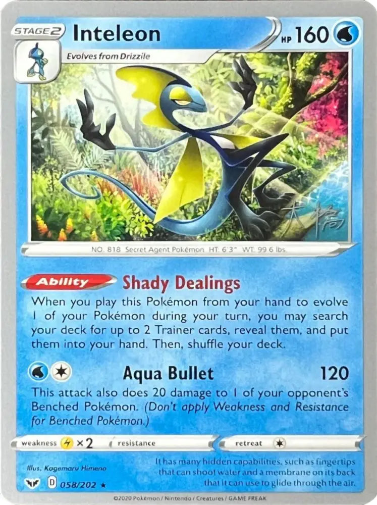Inteleon (058/202) (Ice Rider Palkia - Rikuto Ohashi) [World Championships 2022] - Pokemon Single