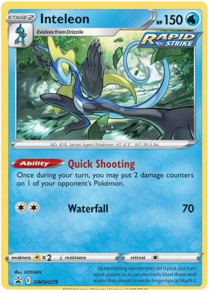 Inteleon (SWSH279) [Sword & Shield: Black Star Promos] - Pokemon Single