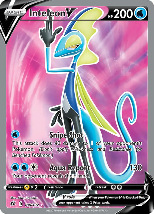 Inteleon V (180/192) [Sword & Shield: Rebel Clash] - Pokemon Single