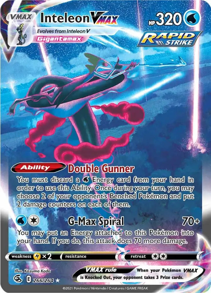 Inteleon VMAX (266/264) [Sword & Shield: Fusion Strike] - Pokemon Single