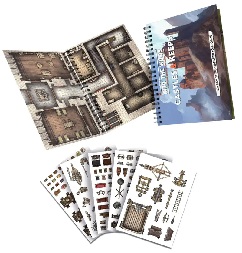 Into the Wilds Battlemap Books: Castles and Keeps - Role Playing Game