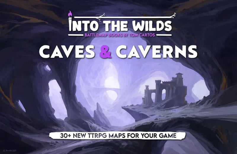 Into the Wilds Battlemap Books: Caves and Caverns - Role Playing Game