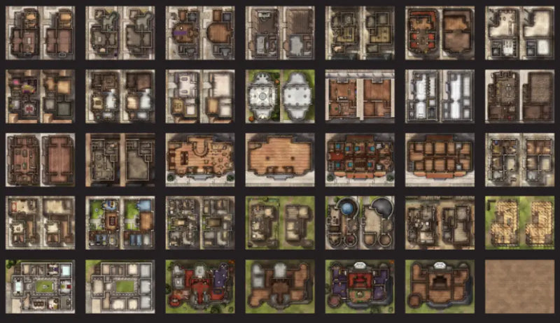 Into the Wilds Battlemap Books: Traders and Dwellings - Role Playing Game
