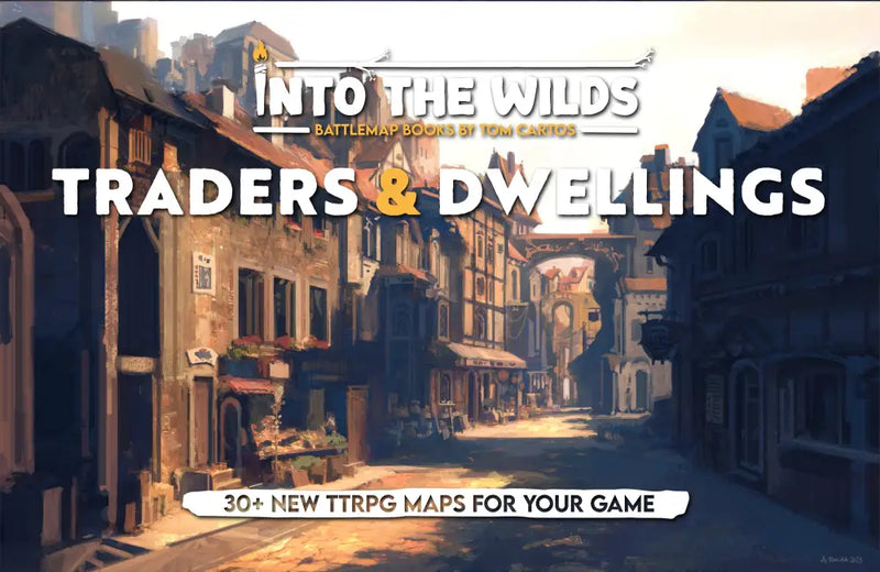 Into the Wilds Battlemap Books: Traders and Dwellings - Role Playing Game