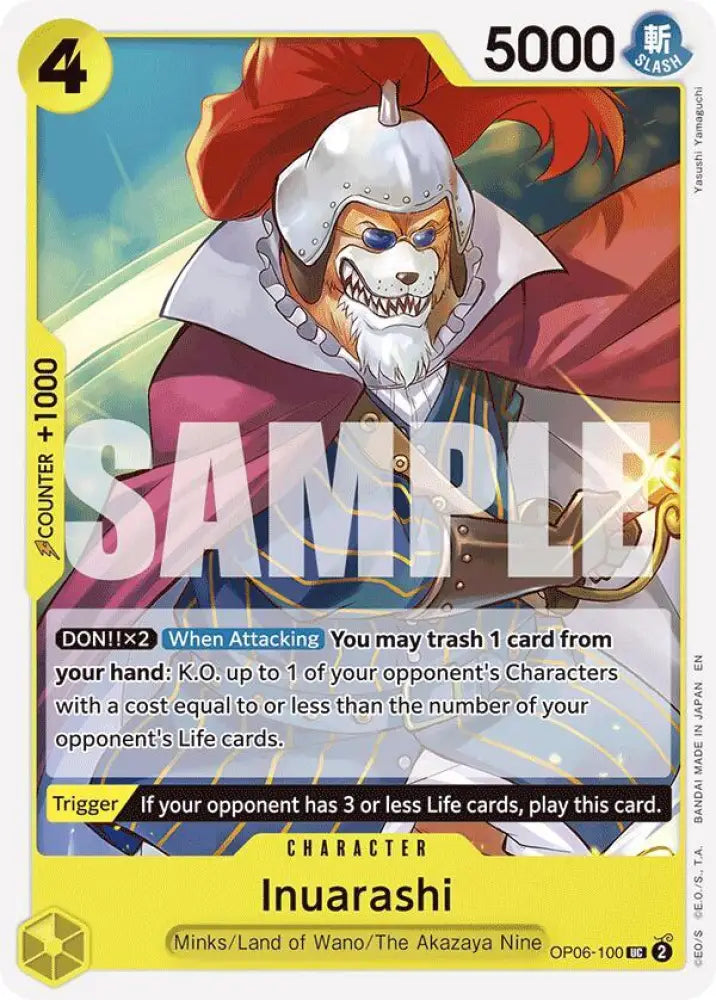 Inuarashi (Reprint) (OP06-100) [Starter Deck 28: GREEN/YELLOW Yamato]