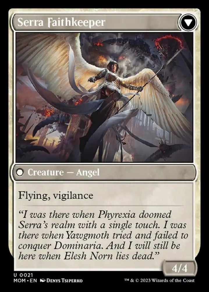 Invasion of Dominaria // Serra Faithkeeper [March of the Machine] - MTG Single