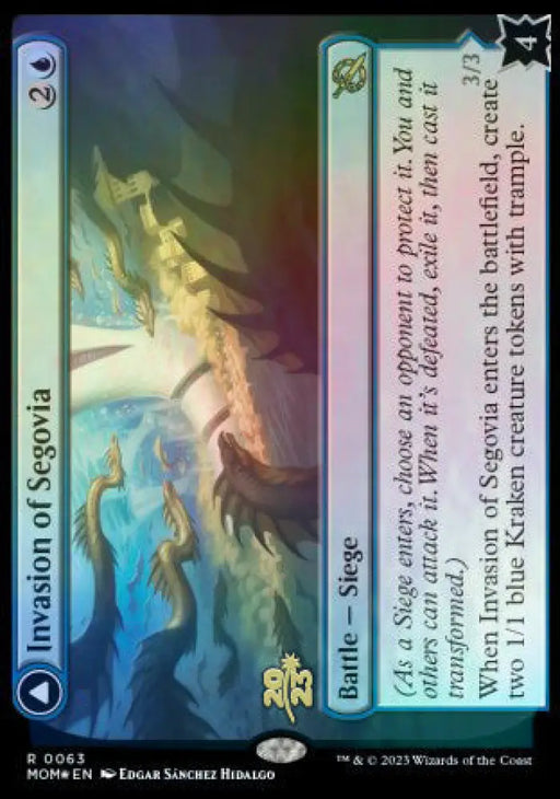 Invasion of Segovia // Caetus Sea Tyrant of Segovia [March of the Machine Prerelease Promos] - MTG Single