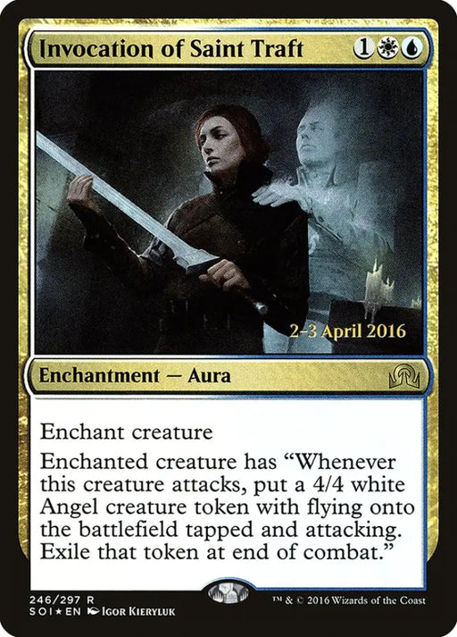 Invocation of Saint Traft [Shadows over Innistrad Prerelease Promos] - MTG Single