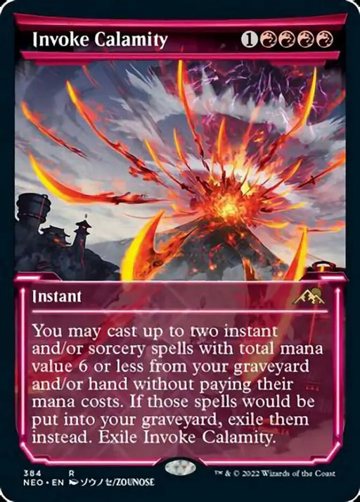 Invoke Calamity (Showcase Soft Glow) [Kamigawa: Neon Dynasty] - MTG Single