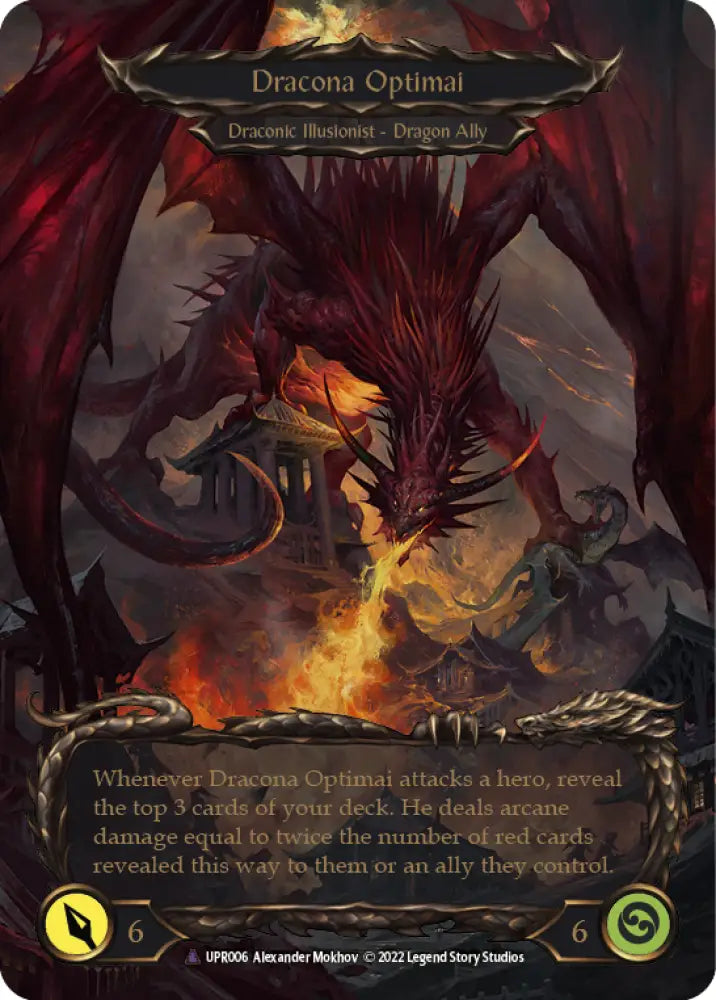 Invoke Dracona Optimai // Dracona Optimai (Marvel) [Uprising] Cold Foil - Flesh And Blood Single