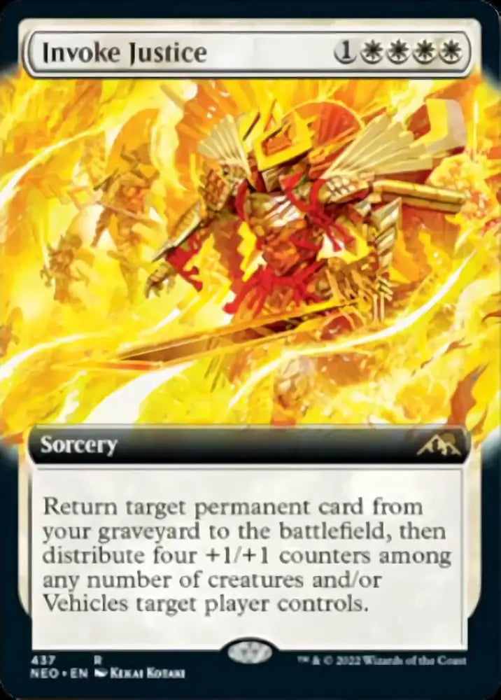 Invoke Justice (Extended Art) [Kamigawa: Neon Dynasty] - MTG Single