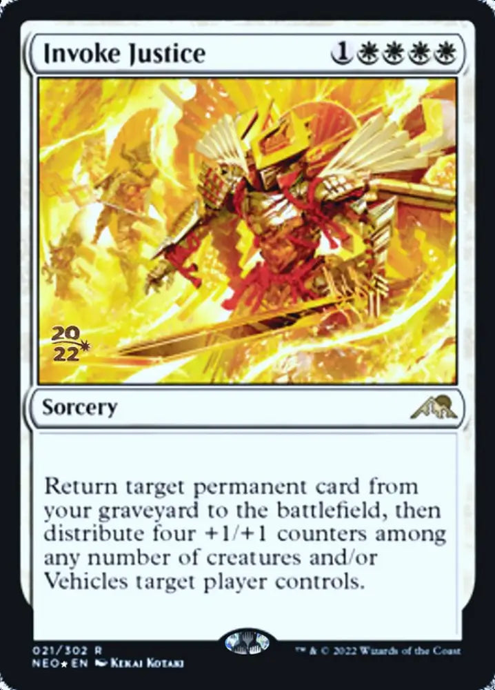 Invoke Justice [Kamigawa: Neon Dynasty Prerelease Promos] - MTG Single