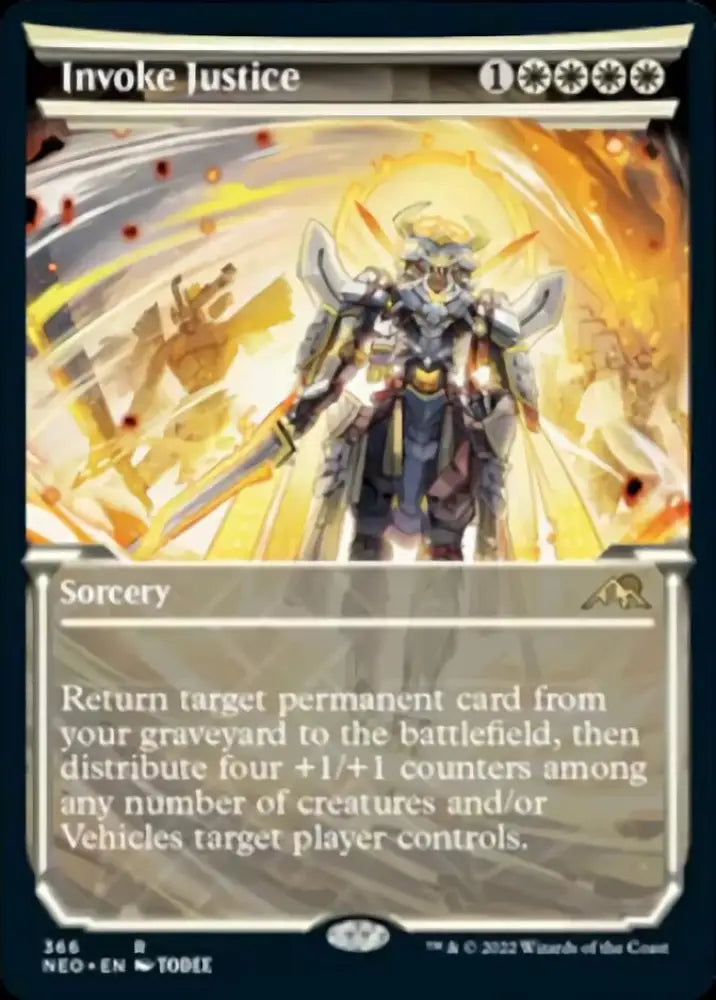 Invoke Justice (Showcase Soft Glow) [Kamigawa: Neon Dynasty] - MTG Single