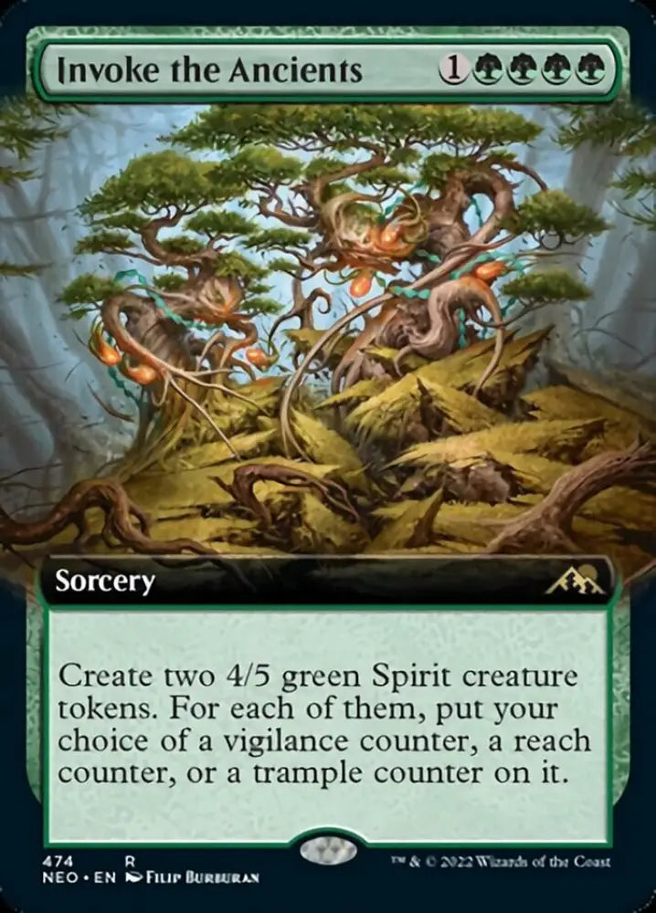 Invoke the Ancients (Extended Art) [Kamigawa: Neon Dynasty] - MTG Single